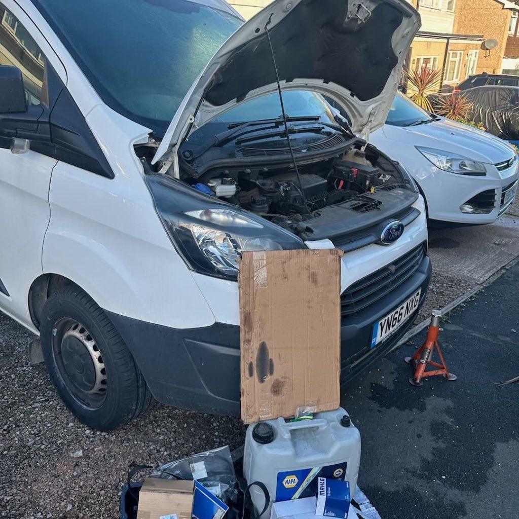 Van having a vehicle service